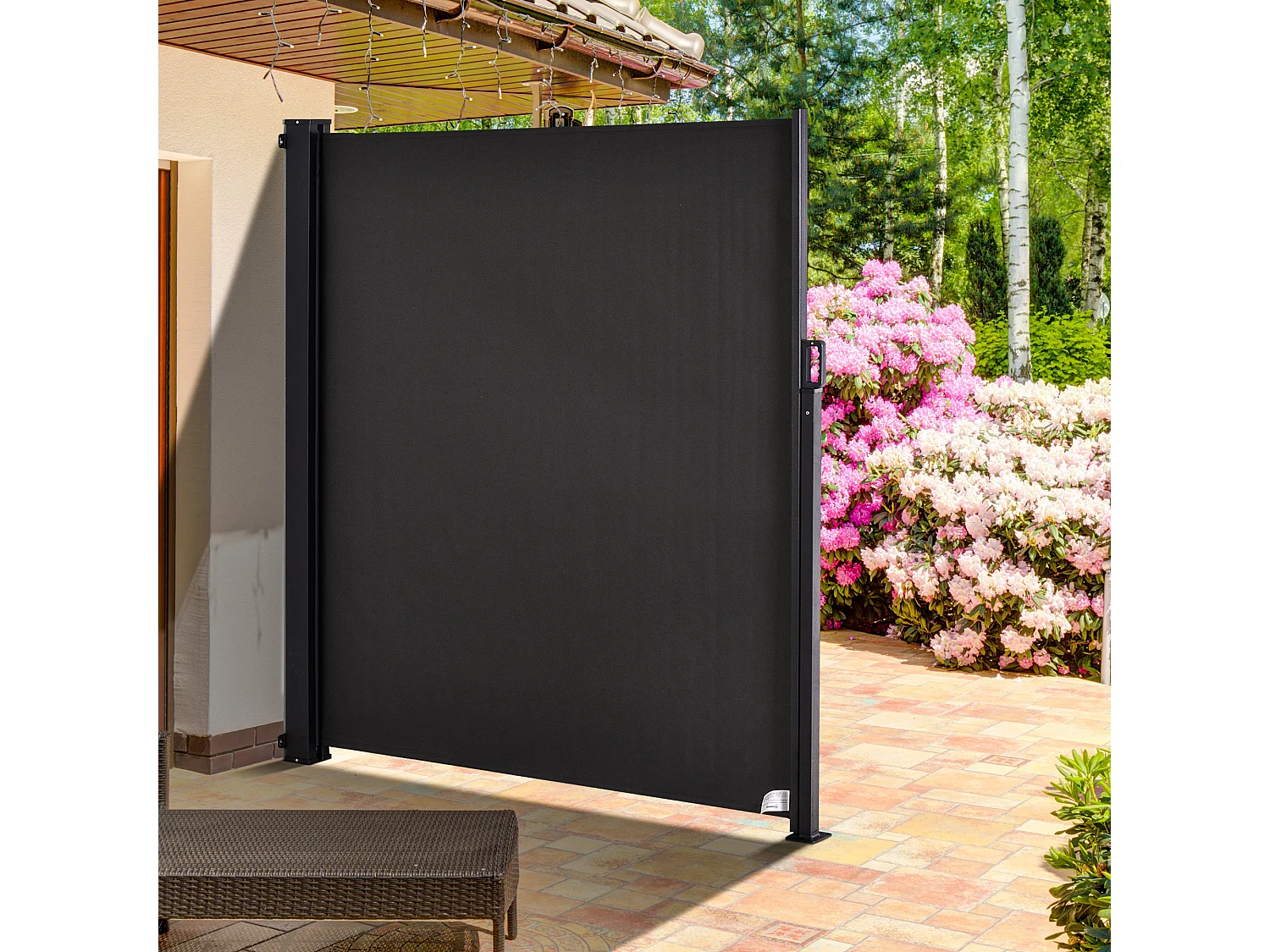 Toldo lateral gris 350x180x0.01cm Outsunny