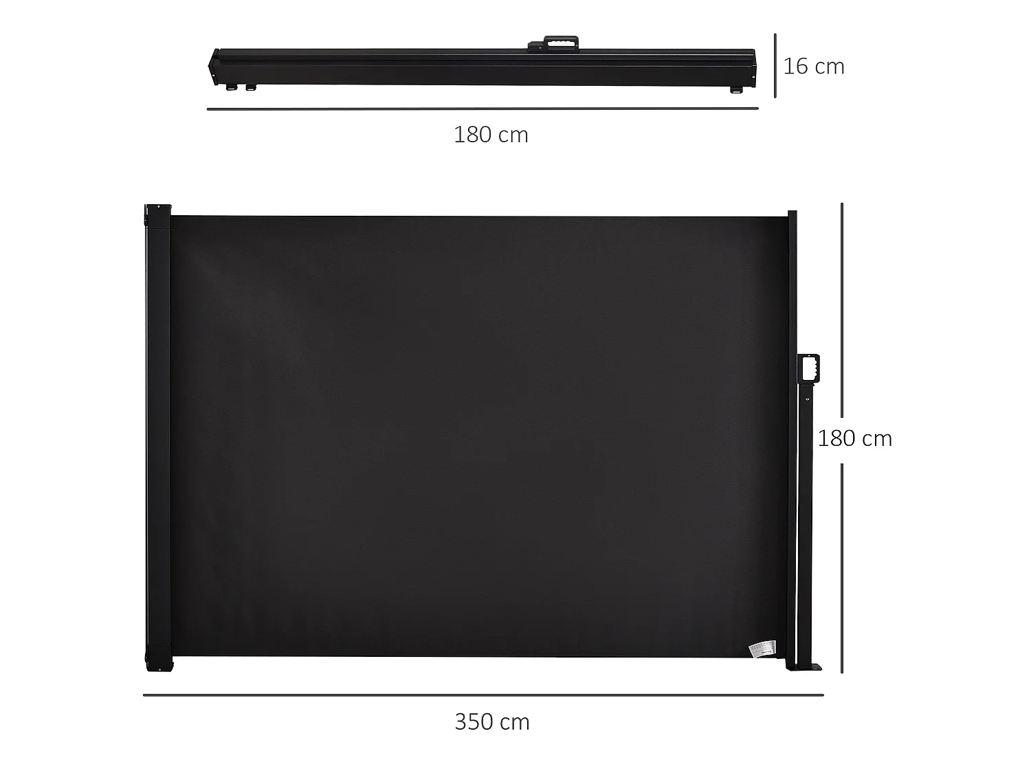 Toldo lateral gris 350x180x0.01cm Outsunny