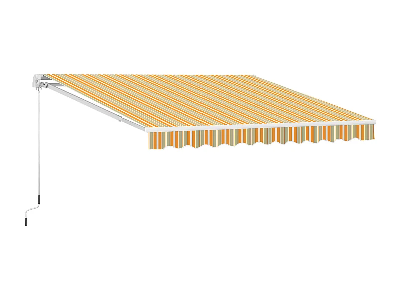 Toldo retráctil mutilcolor (naranja, blanco y beige) 300x250 cm Outsunny