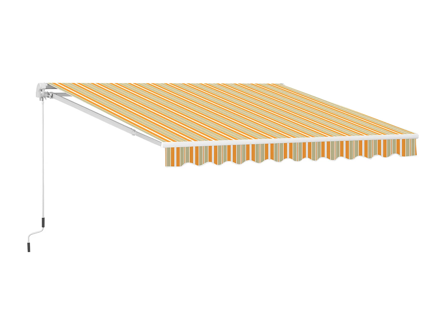 Toldo retráctil mutilcolor (naranja, blanco y beige) 300x250 cm Outsunny
