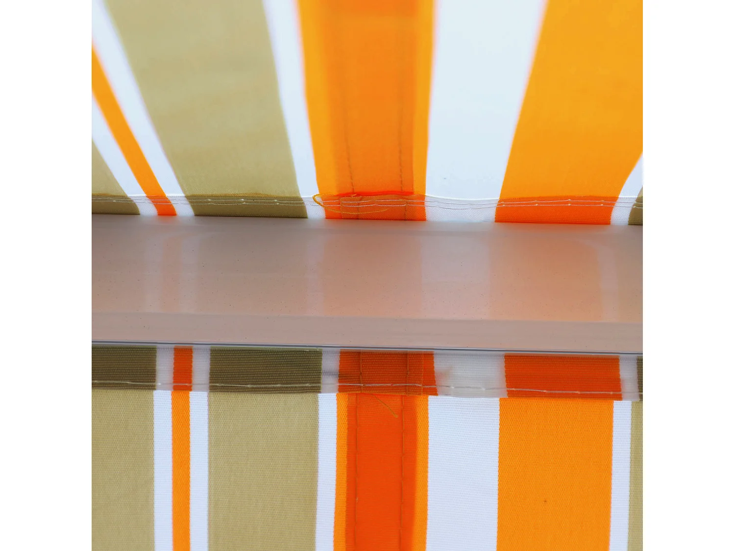 Toldo retráctil mutilcolor (naranja, blanco y beige) 300x250 cm Outsunny