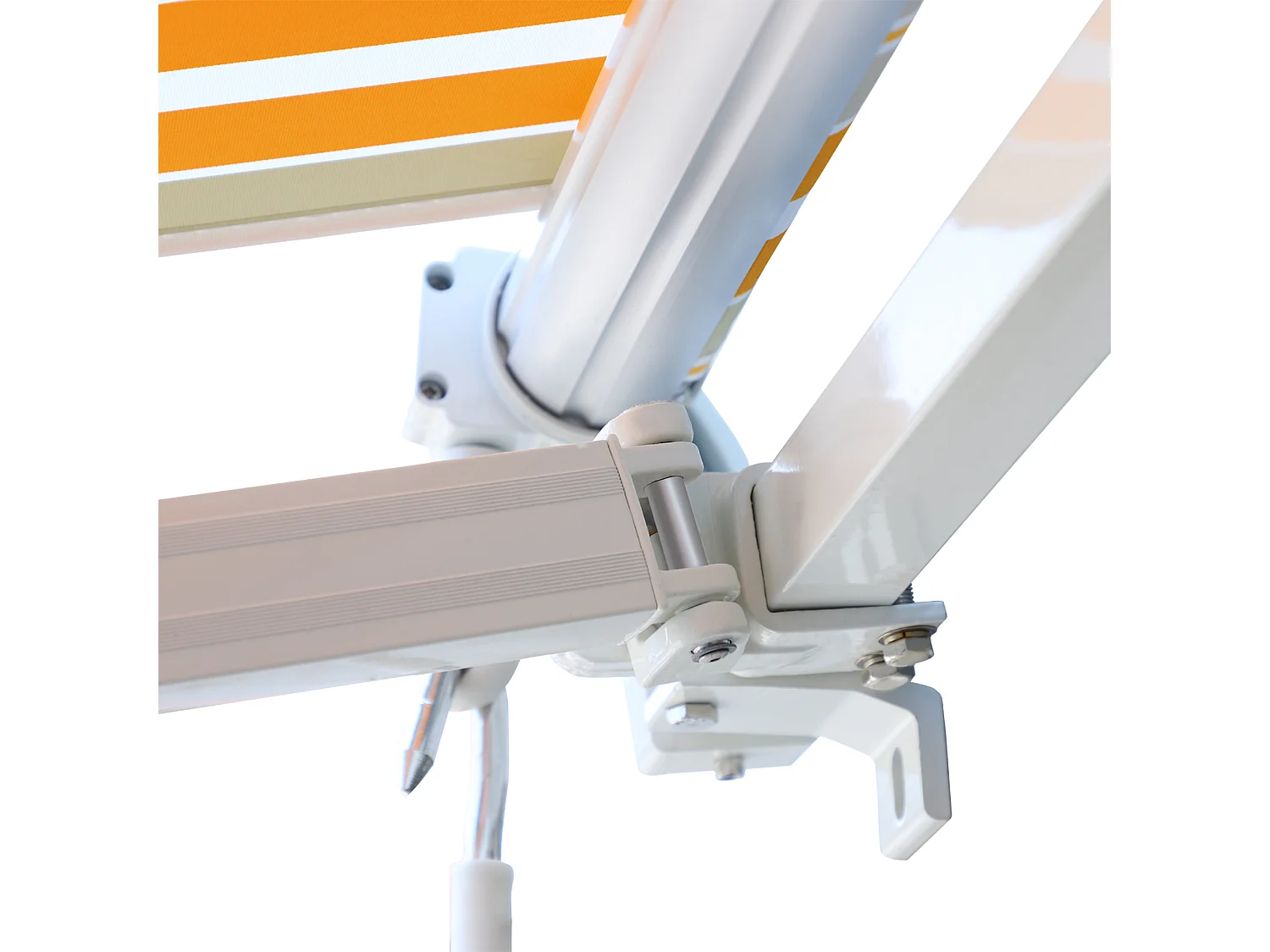 Toldo retráctil mutilcolor (naranja, blanco y beige) 300x250 cm Outsunny