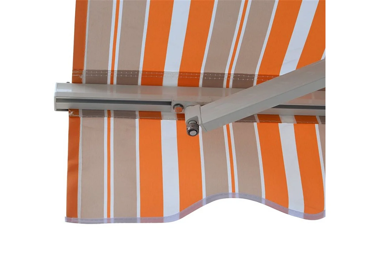 Toldo retráctil mutilcolor (naranja, blanco y beige) 300x250 cm Outsunny