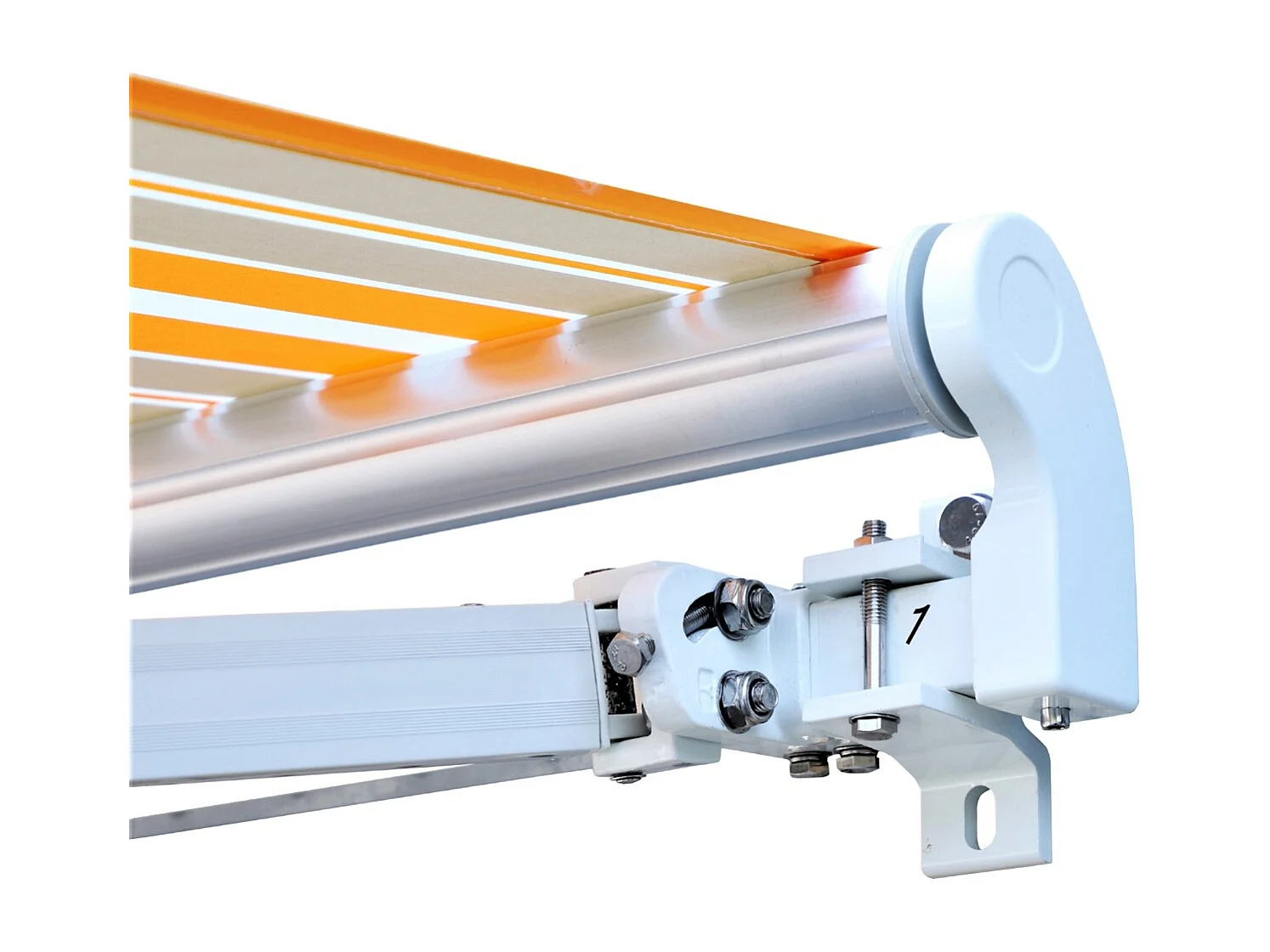 Toldo retráctil mutilcolor (naranja, blanco y beige) 300x250 cm Outsunny