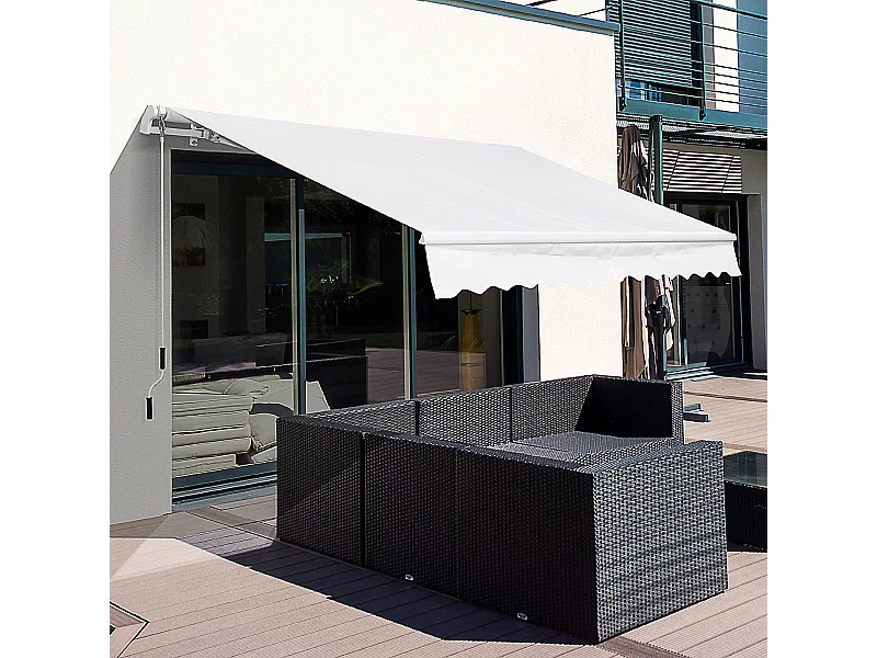 Toldo manual plegable blanco 350x250 cm Outsunny