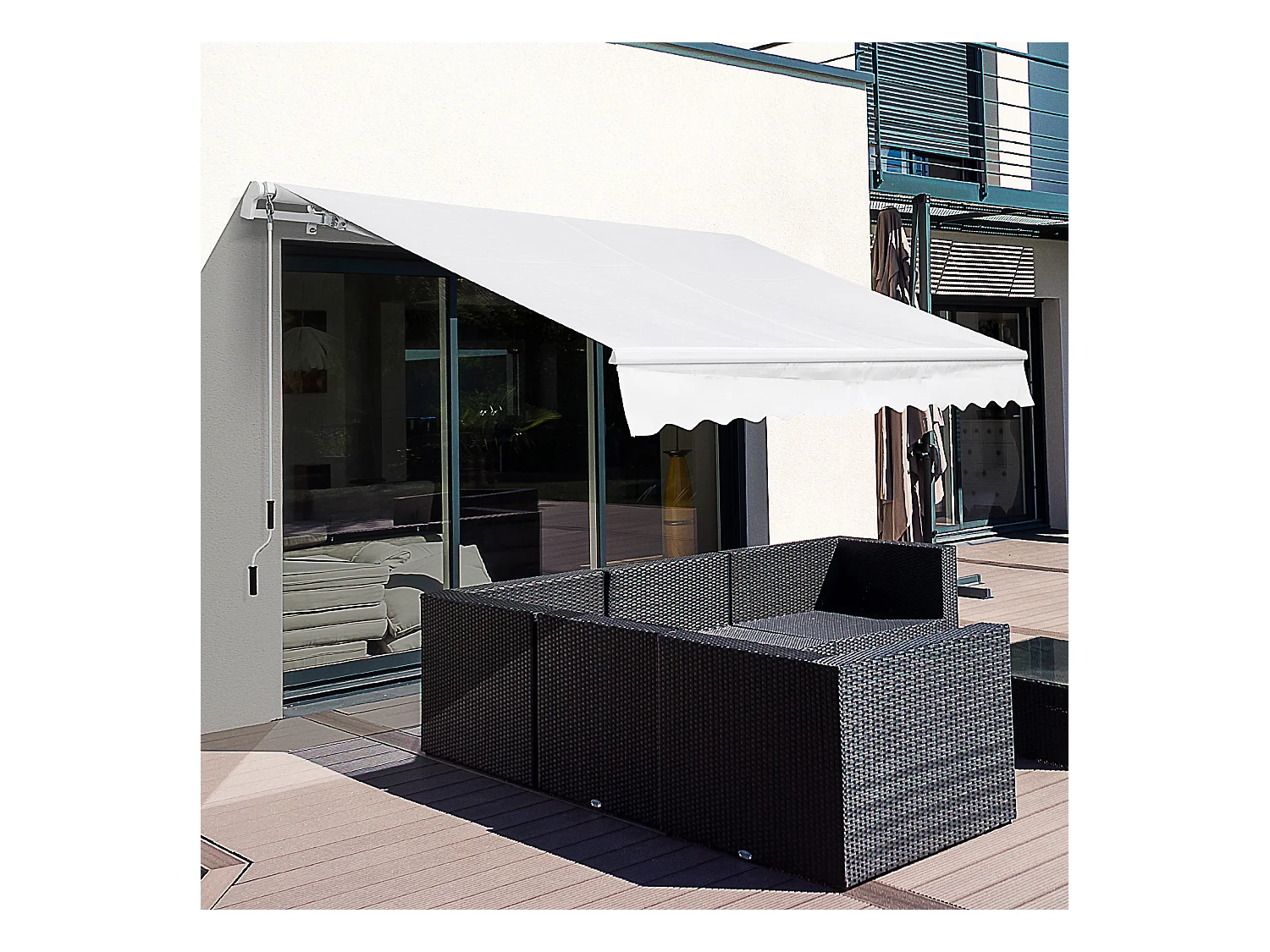 Toldo manual plegable blanco 350x250 cm Outsunny