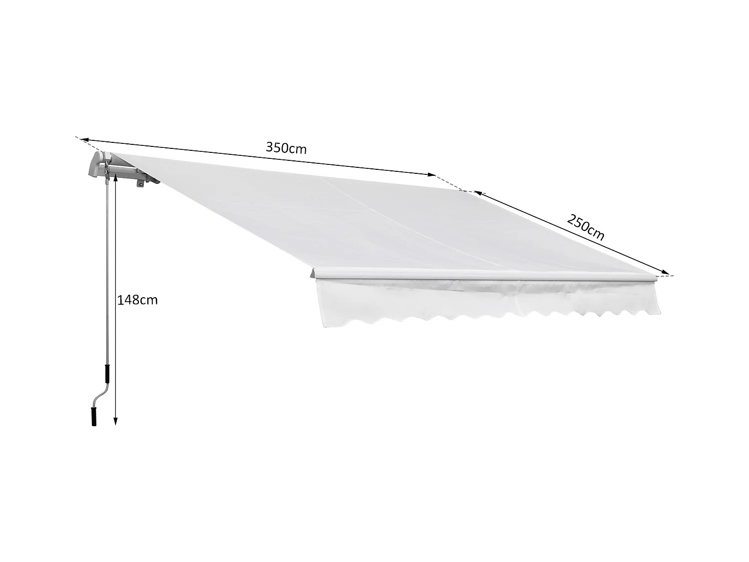 Toldo manual plegable blanco 350x250 cm Outsunny