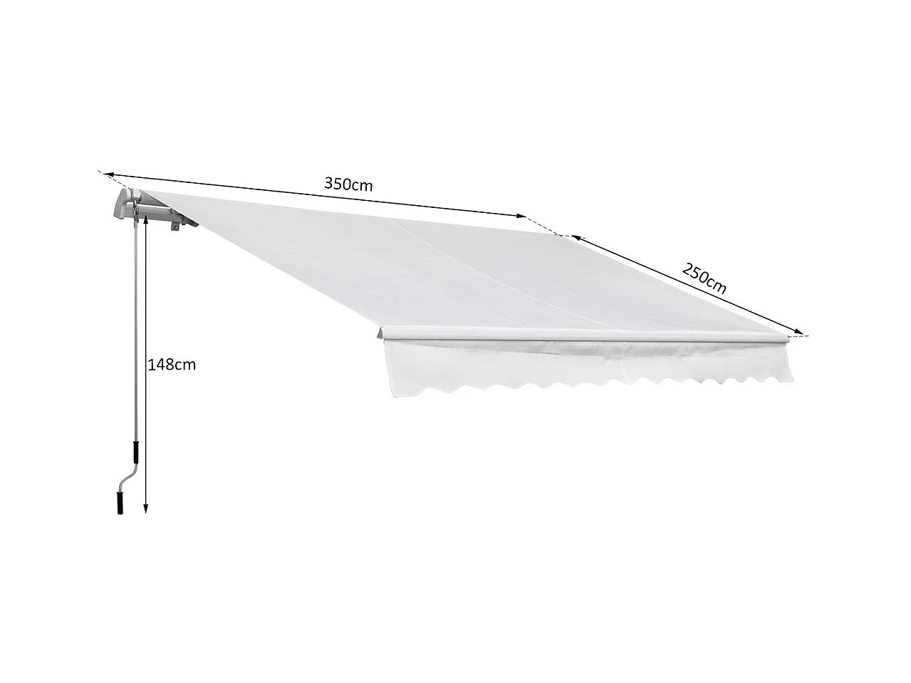 Toldo manual plegable blanco 350x250 cm Outsunny