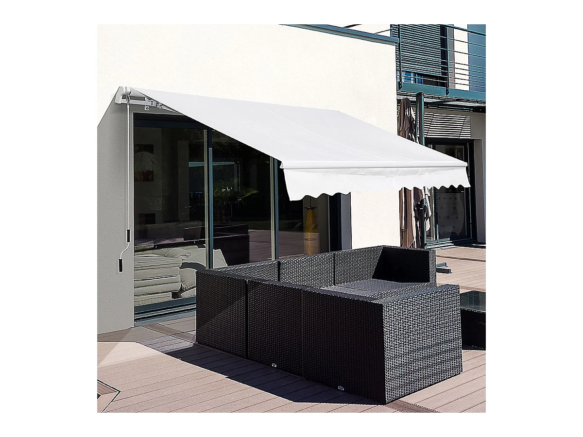 Toldo manual plegable blanco 350x250 cm Outsunny