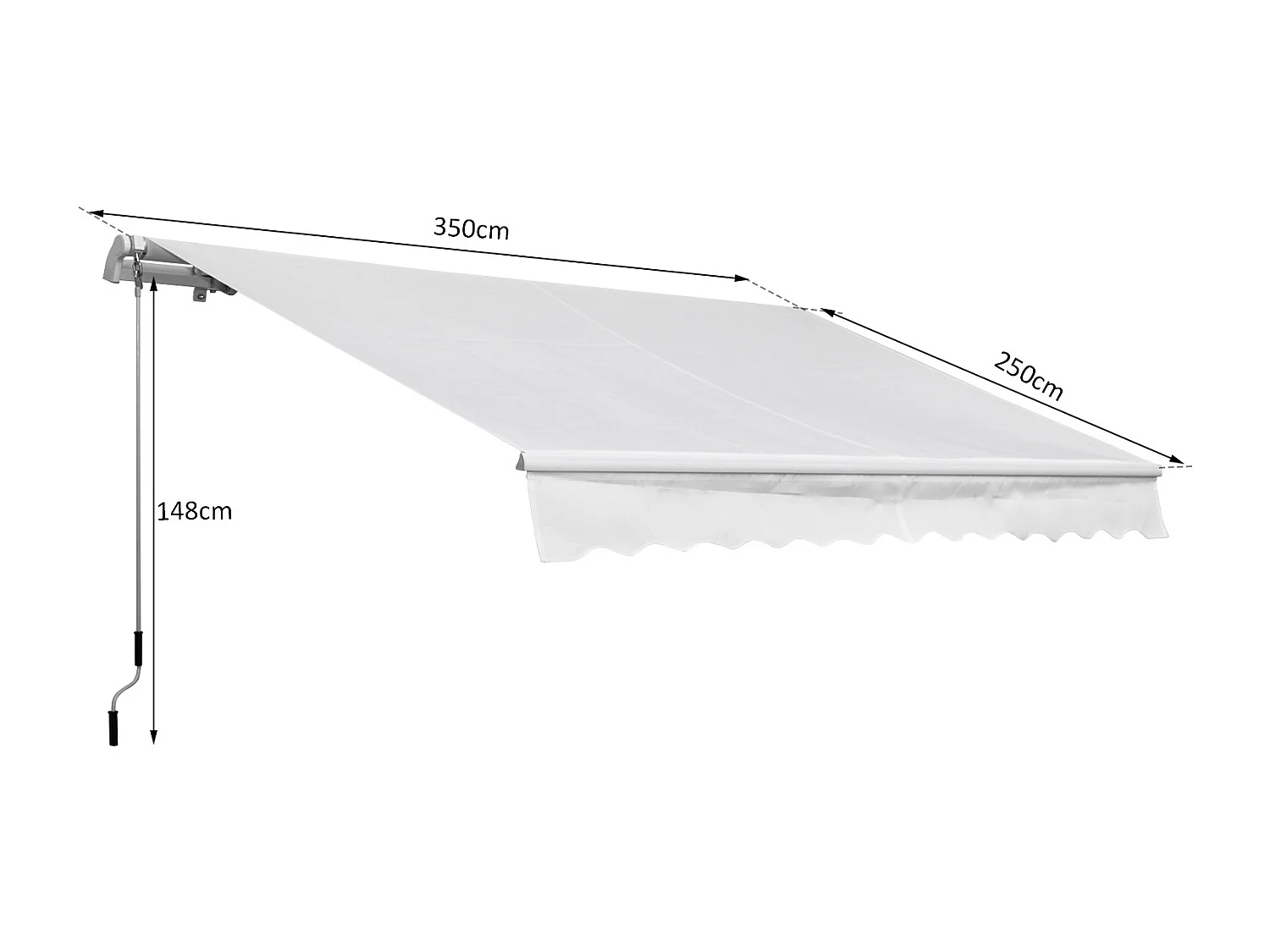 Toldo manual plegable blanco 350x250 cm Outsunny