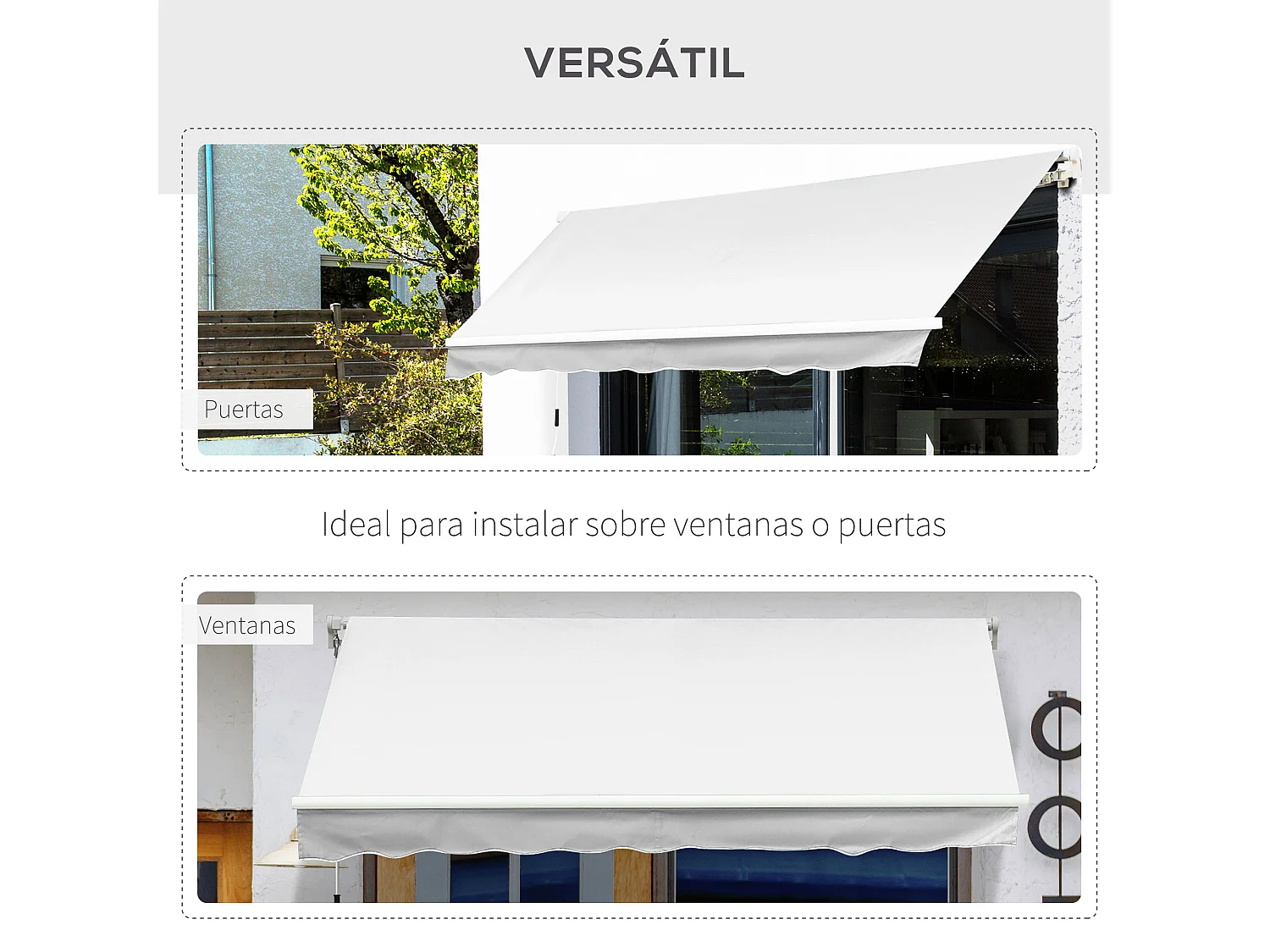 Toldo manual plegable blanco 350x250 cm Outsunny