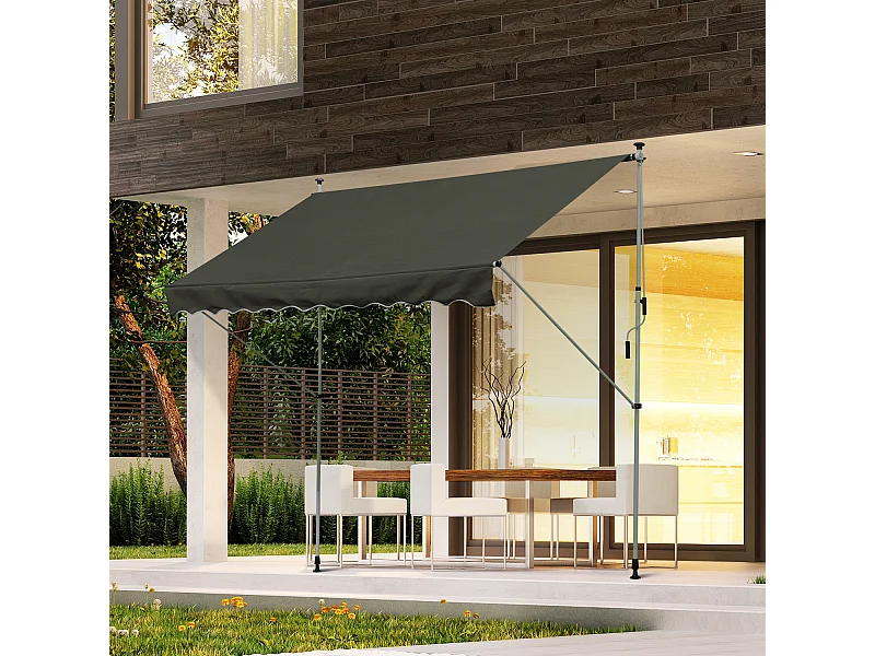 Toldo manual retráctil gris 300x150x280 cm Outsunny