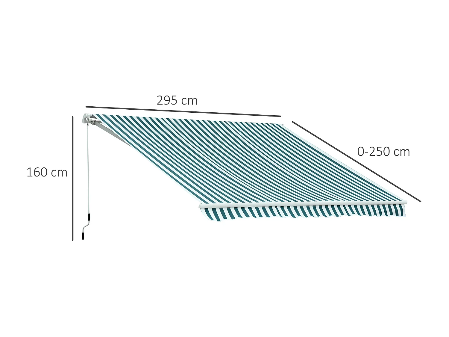 Toldo manual plegable verde y blanco 295x250 cm Outsunny