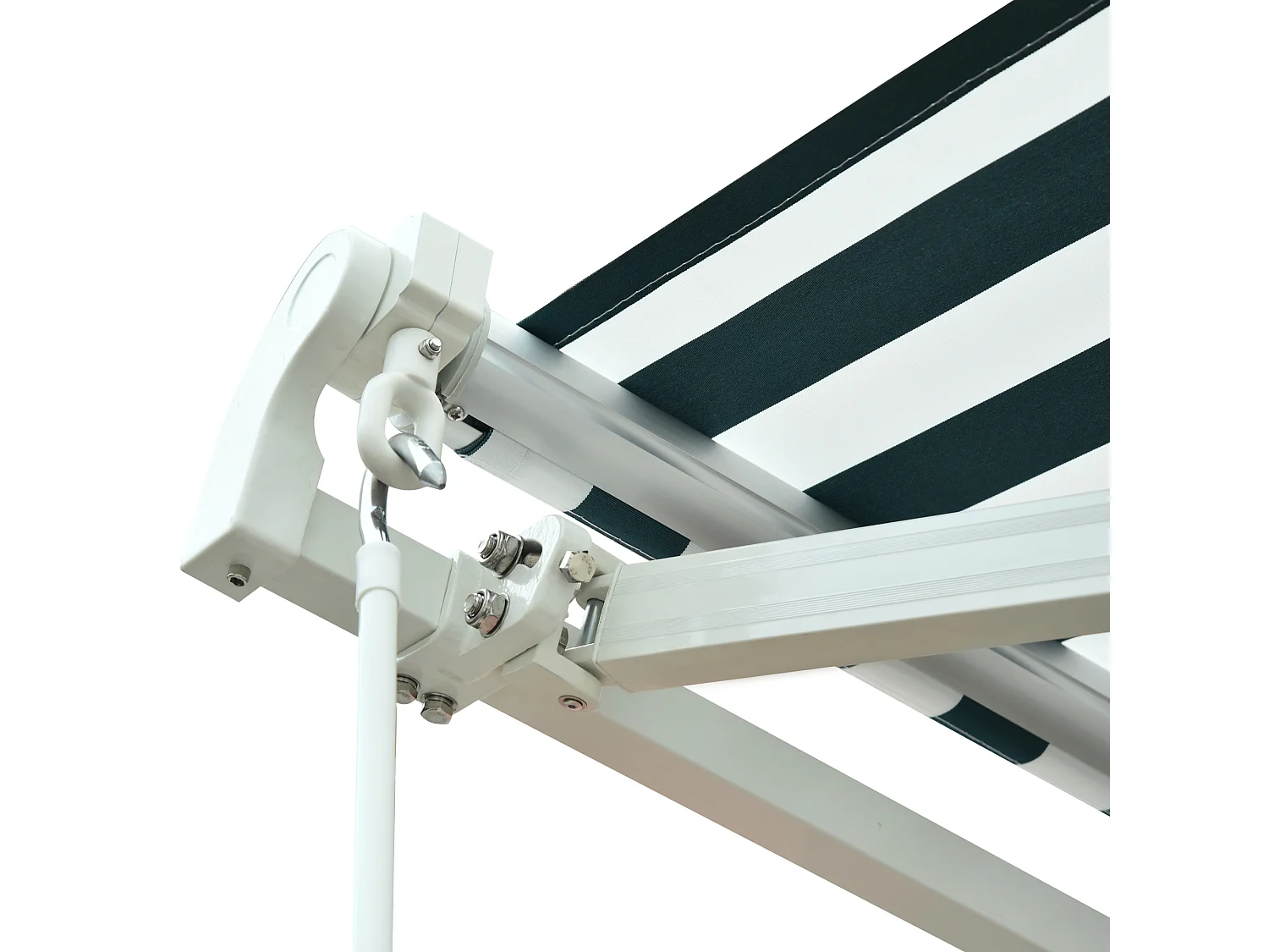 Toldo manual plegable verde y blanco 295x250 cm Outsunny