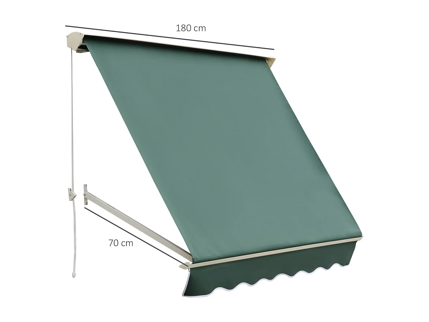 Toldo de ventana verde 180x70x0 cm Outsunny