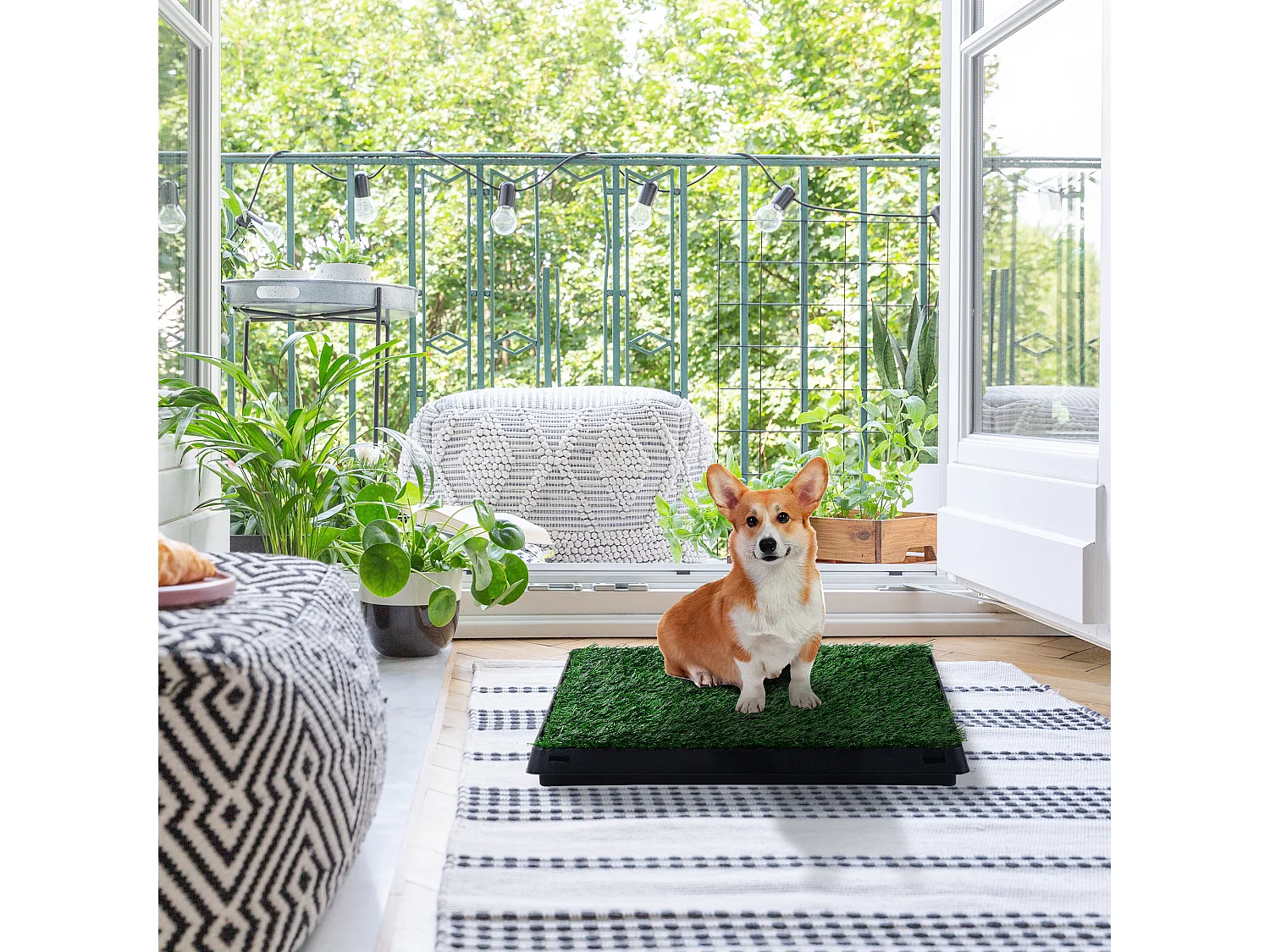 Inodoro de bandeja para perros verde 51x63x6cm PawHut