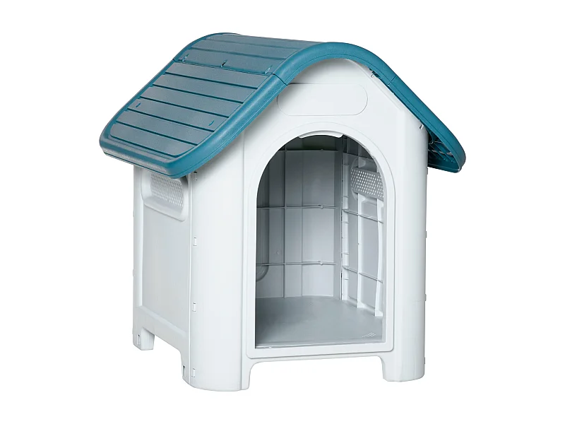 Caseta para perros azul y gris 59x75x66 cm PawHut