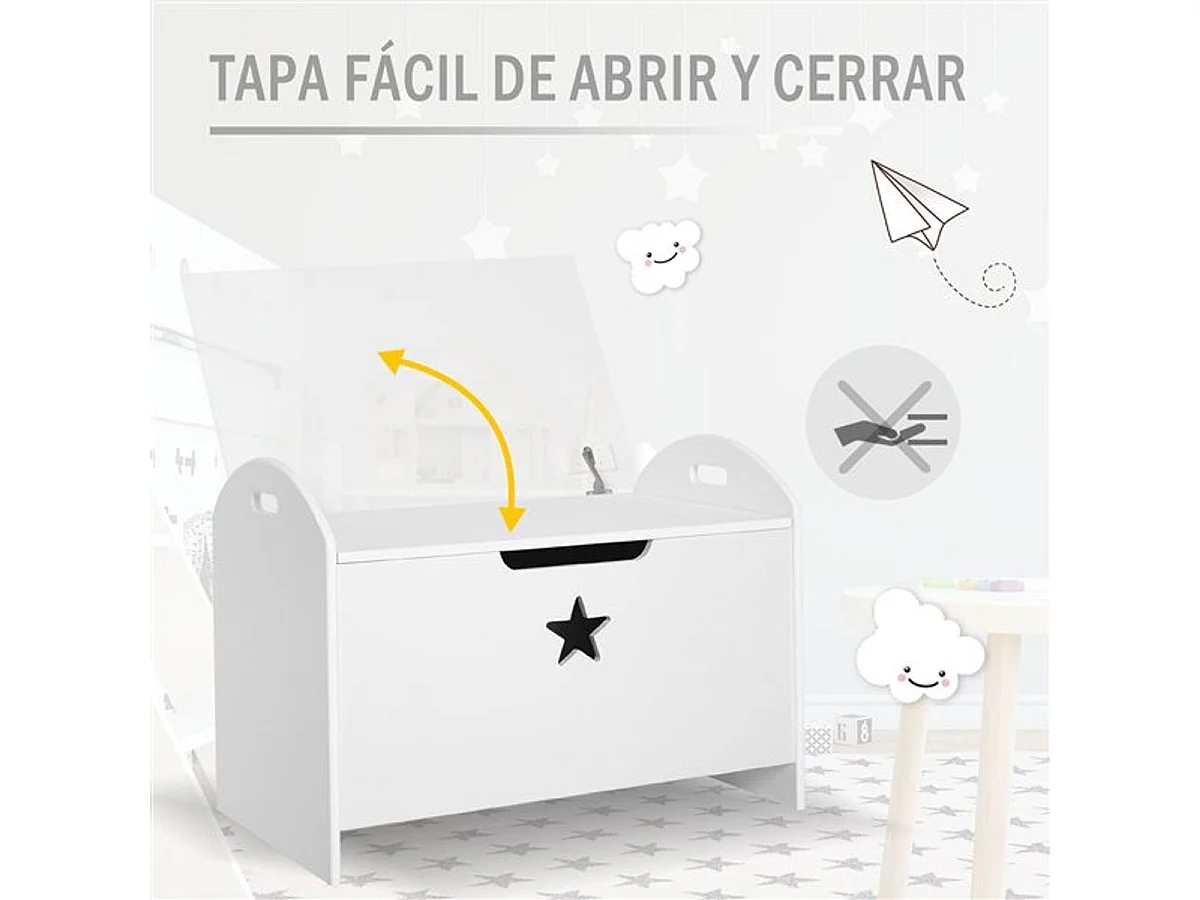 Organizador de juguete de niño blanco 62x40x46.5 cm HOMCOM