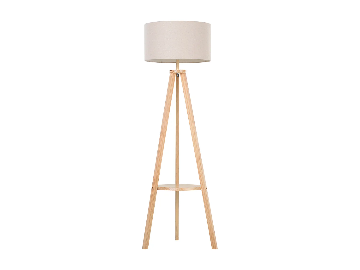 Lámpara de pie madera y beige 50x50x154cm HOMCOM