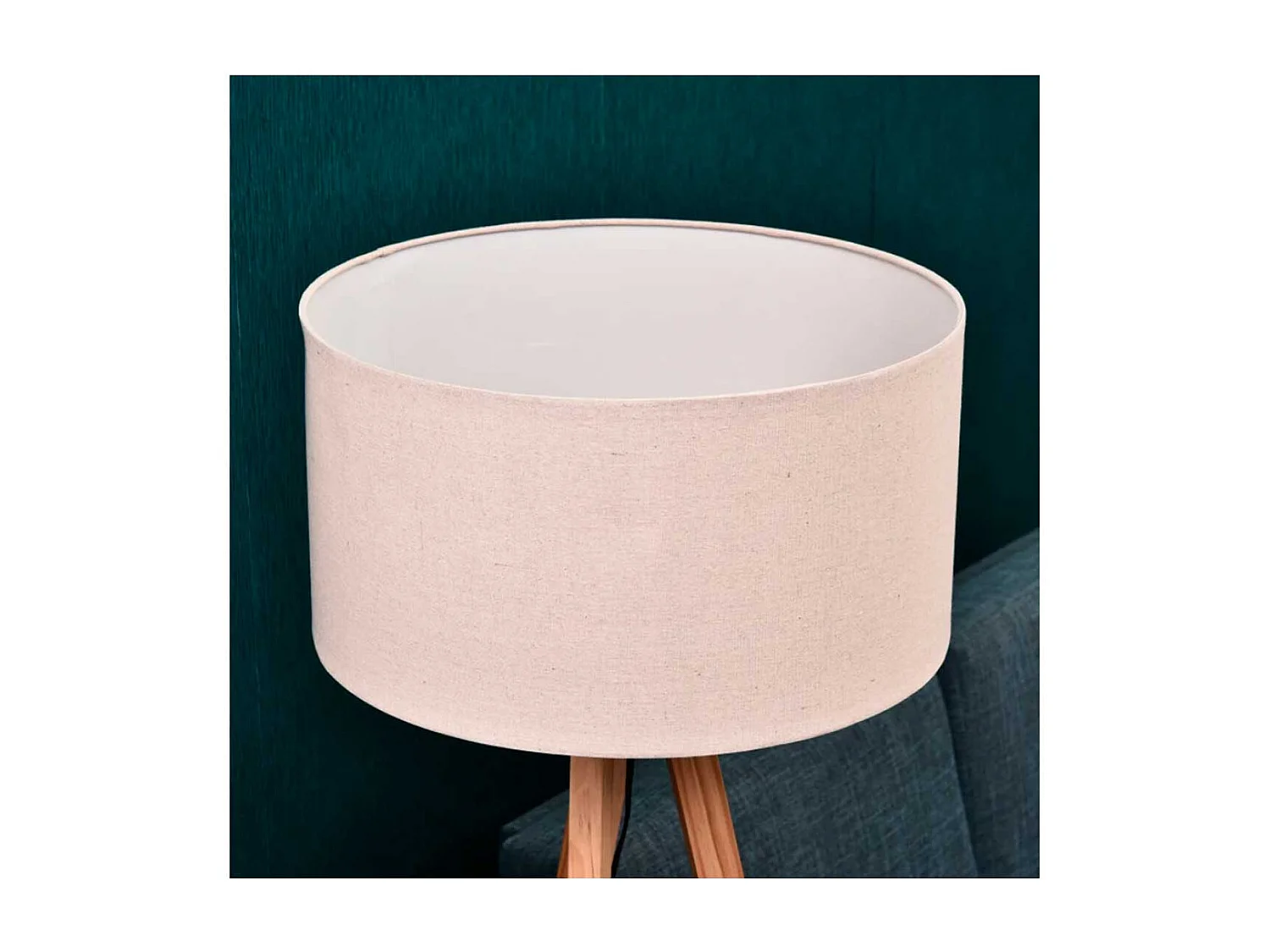 Lámpara de pie madera y beige 50x50x154cm HOMCOM