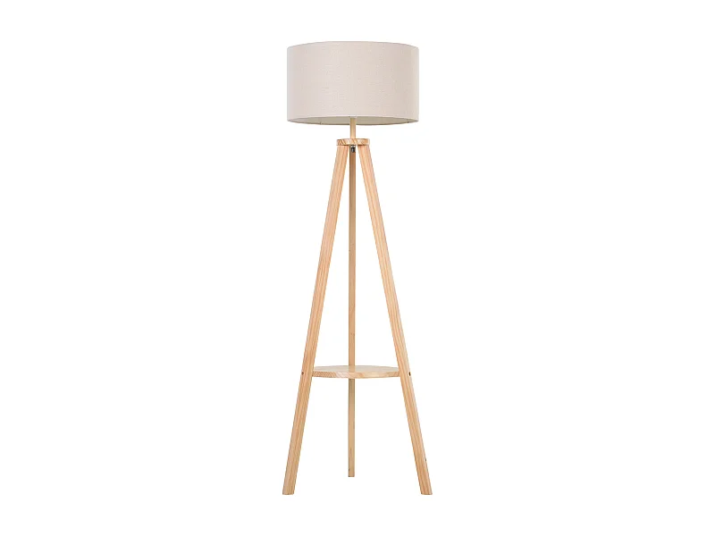 Lámpara de pie madera y beige 50x50x154cm HOMCOM