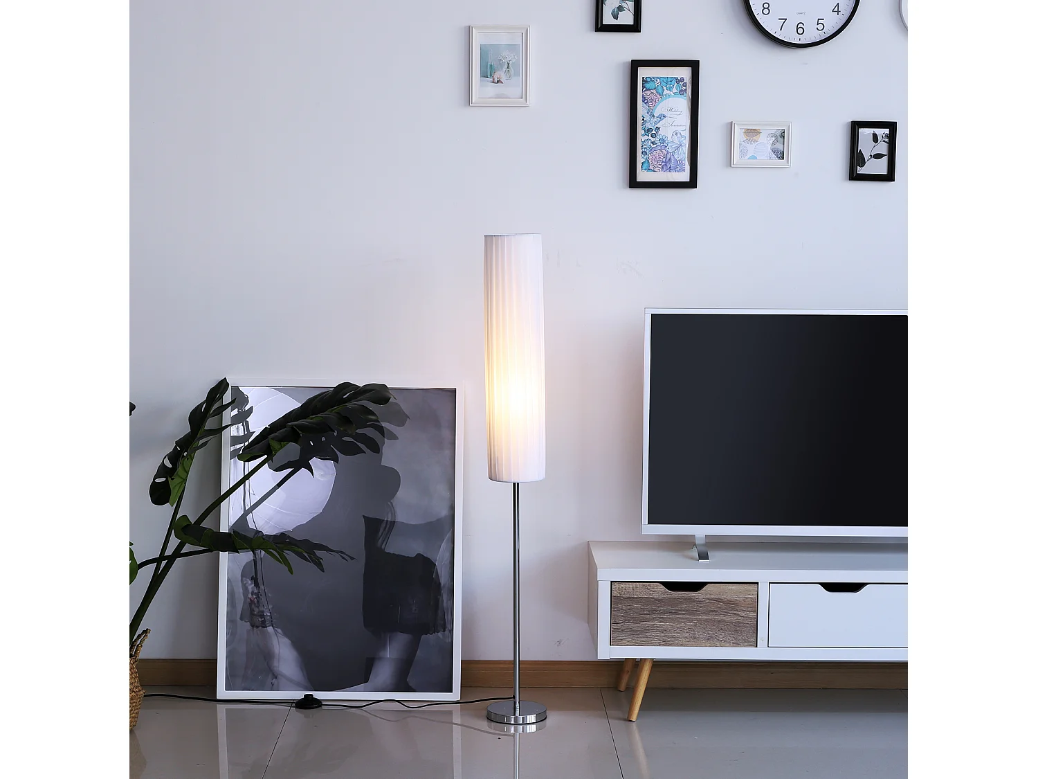 Lámpara de pie blanco 16x16x120cm HOMCOM