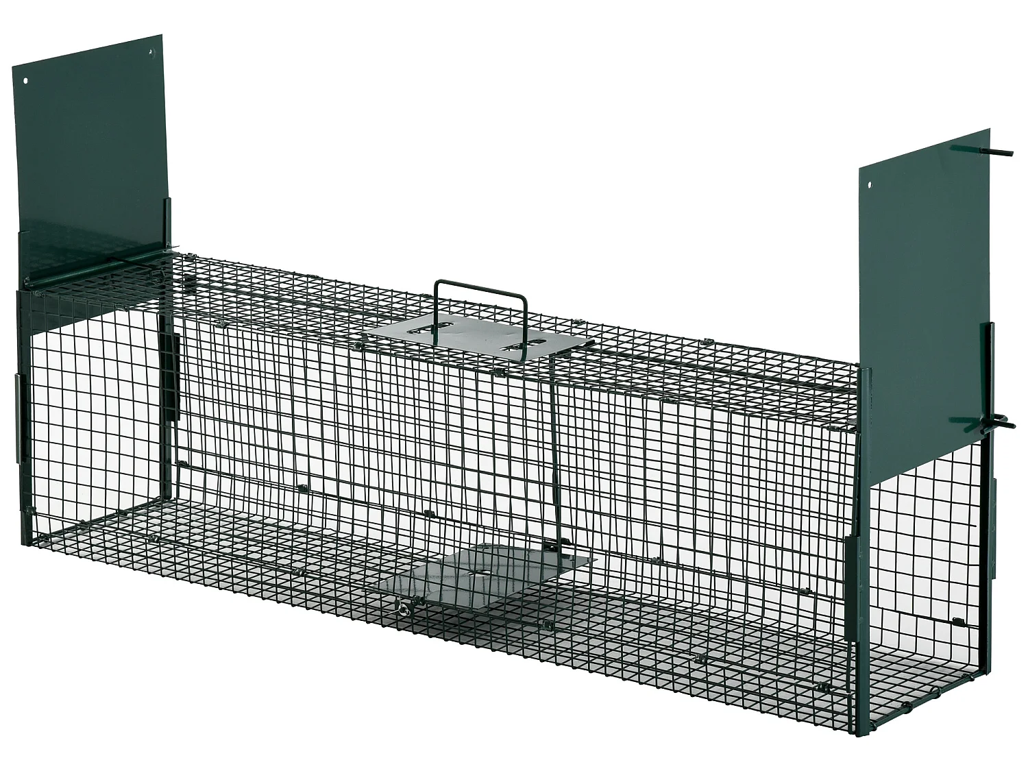 Trampa para animales vivos verde oscuro 100 x 25 x 28cm PawHut