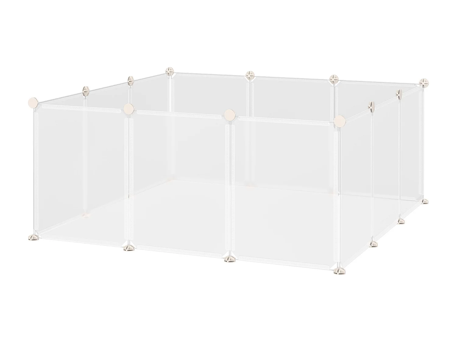 Valla para animales pequeños blanco 105x105x45 cm PawHut