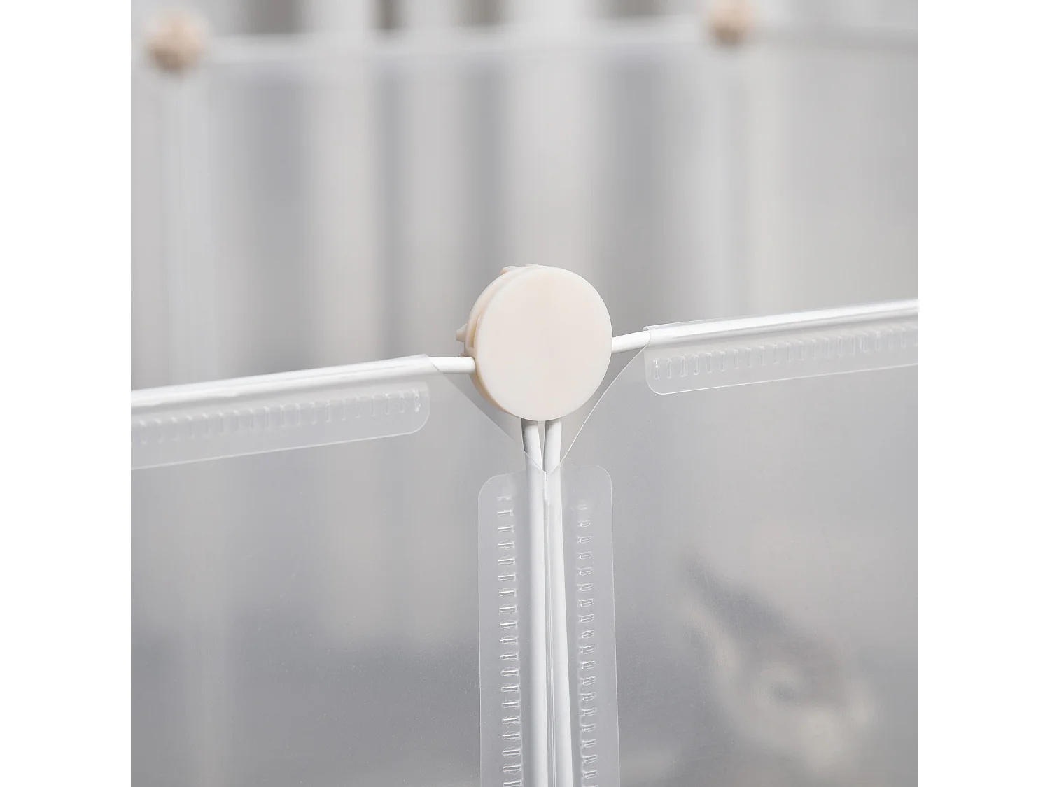 Valla para animales pequeños blanco 105x105x45 cm PawHut