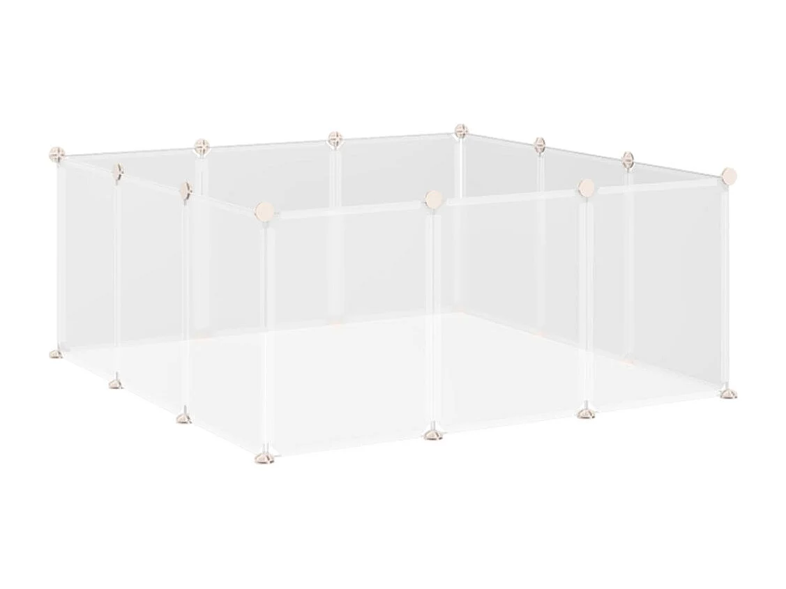 Valla para animales pequeños blanco 105x105x45 cm PawHut