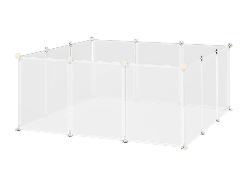 Valla para animales pequeños blanco 105x105x45 cm PawHut