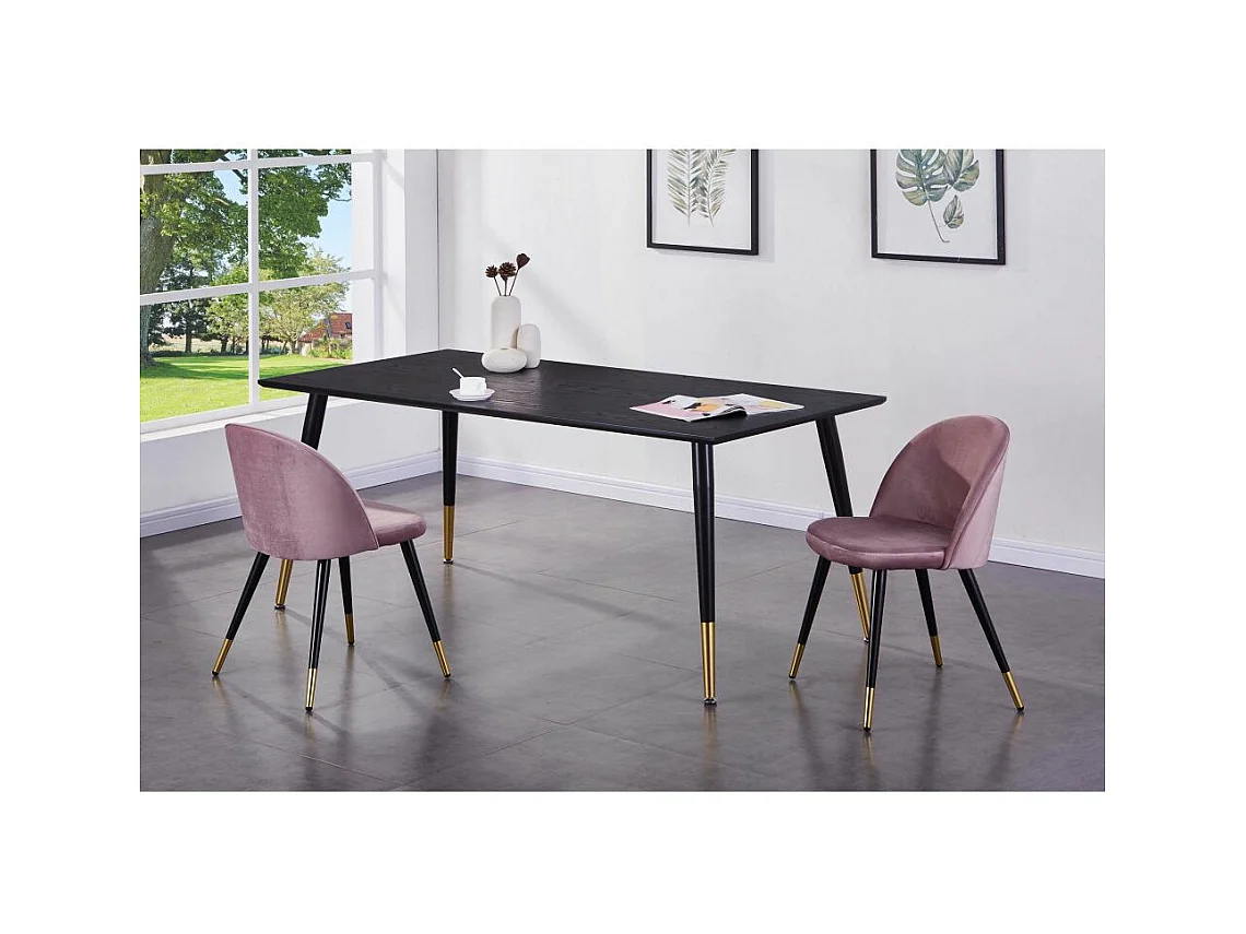 Table à Manger Design "Dipp" 180cm Noir & Or