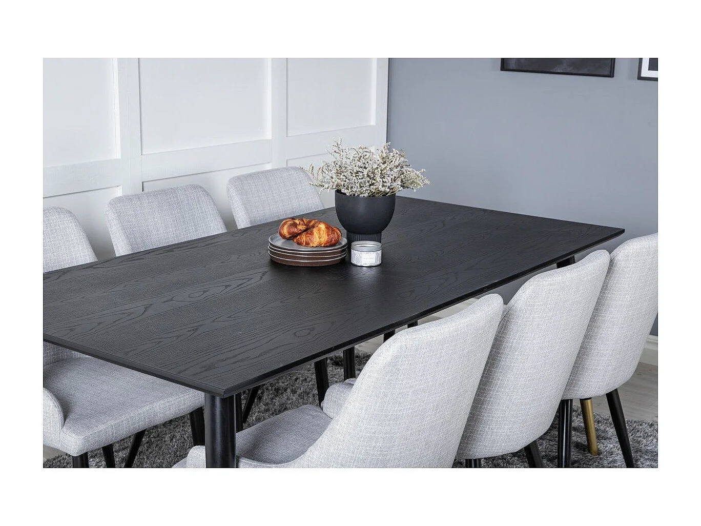 Dipp eetkamertafel 90x180cm zwart.