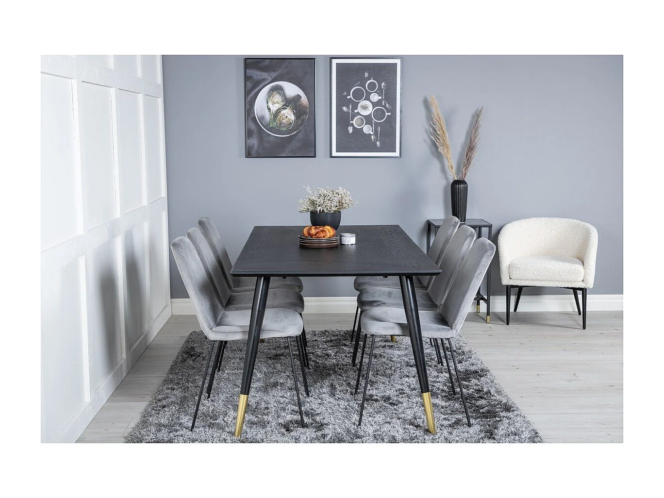 Dipp Table à manger 90x180cm, noir.