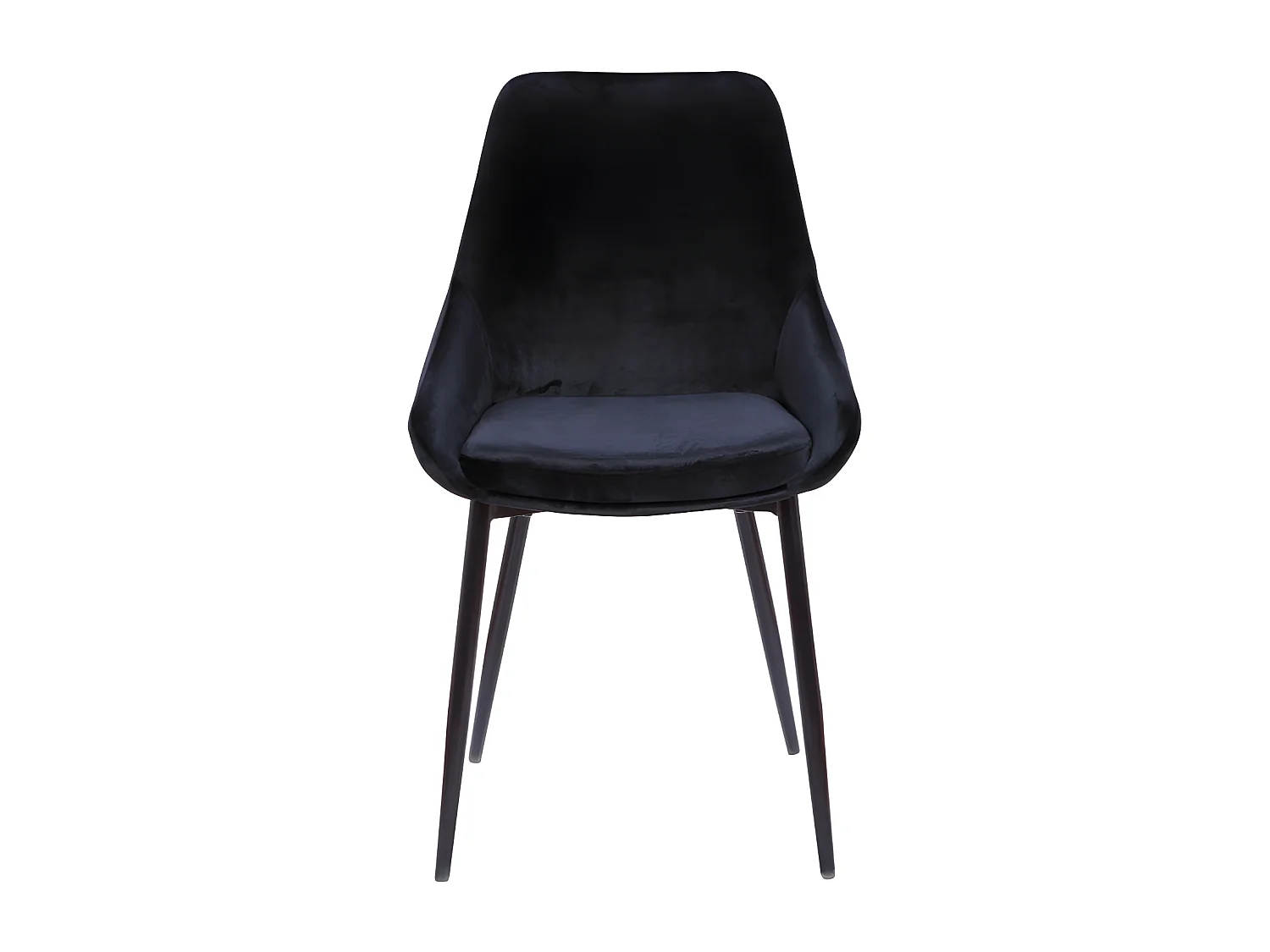 Zestaw 6 krzeseł MASURIE – Welur – Kolor czarny