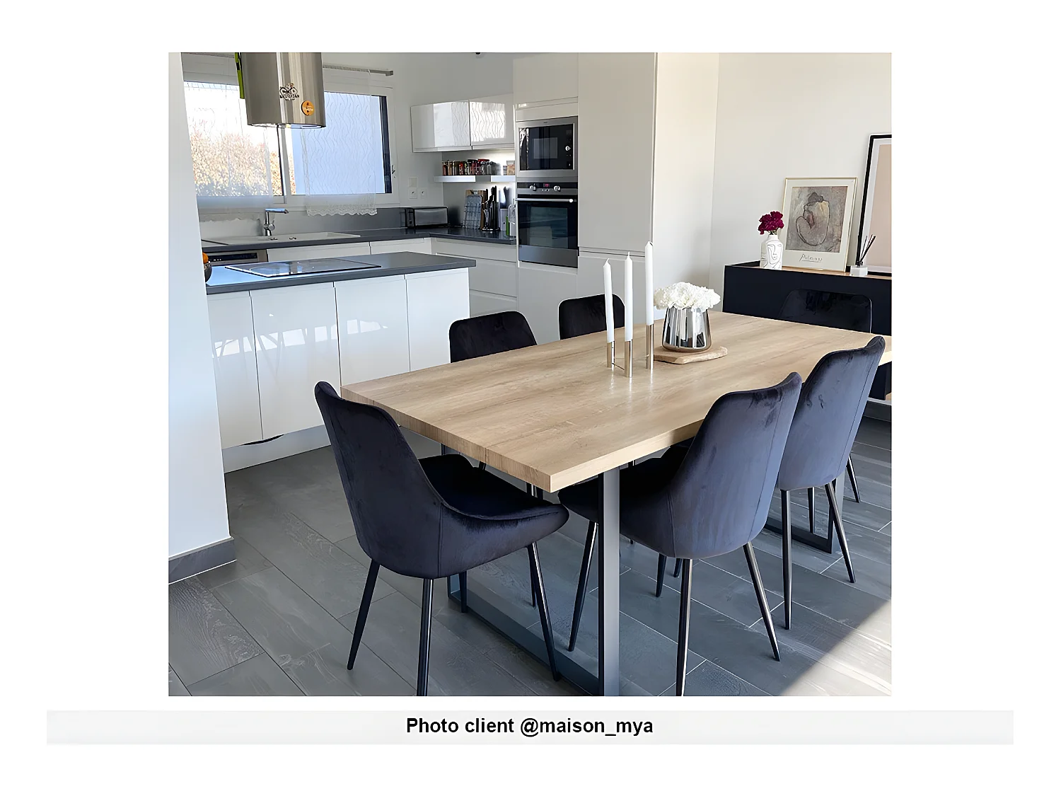 Zestaw 6 krzeseł MASURIE – Welur – Kolor czarny