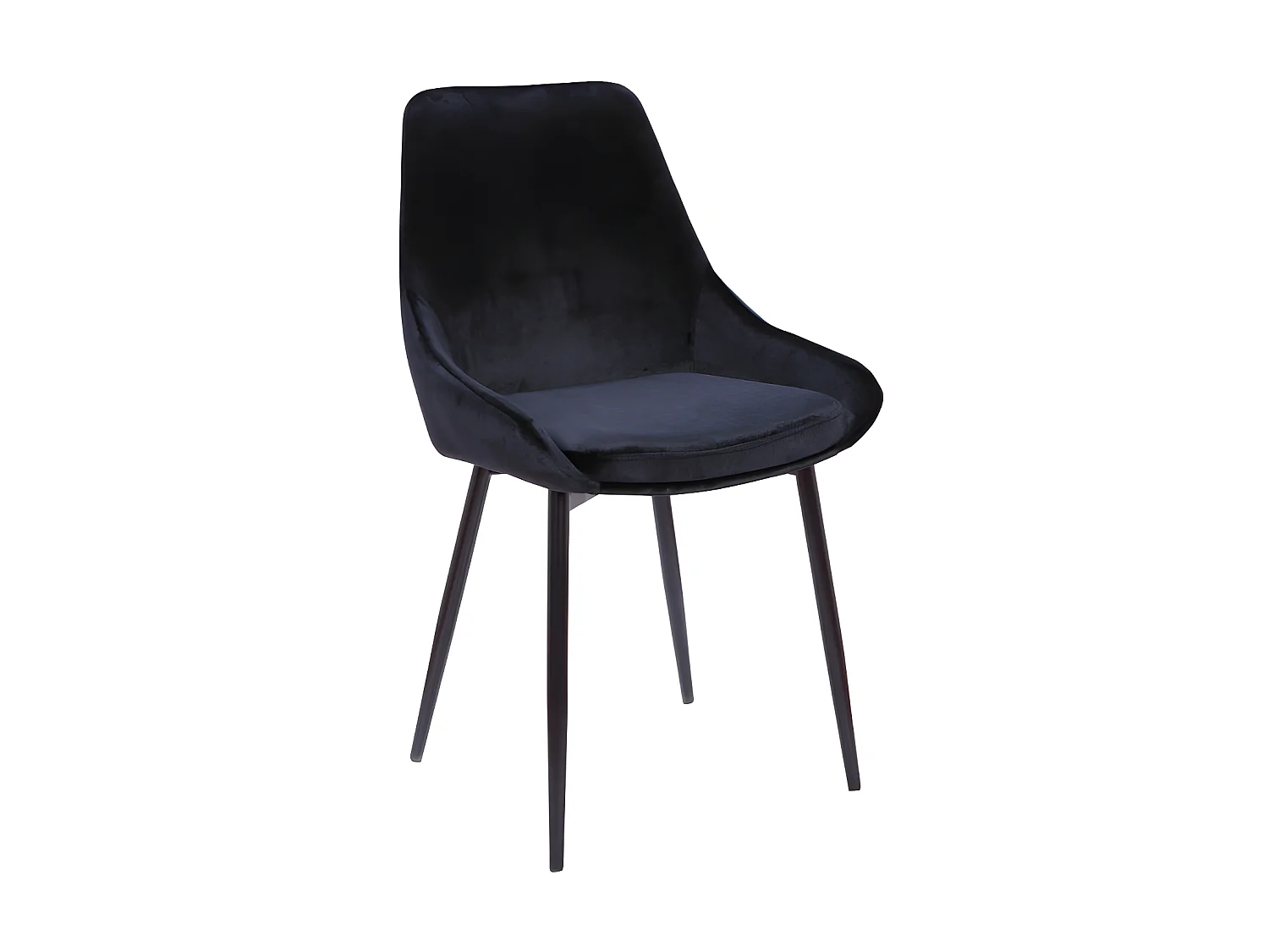 Set van 6 stoelen MASURIE - Fluweel - Zwart