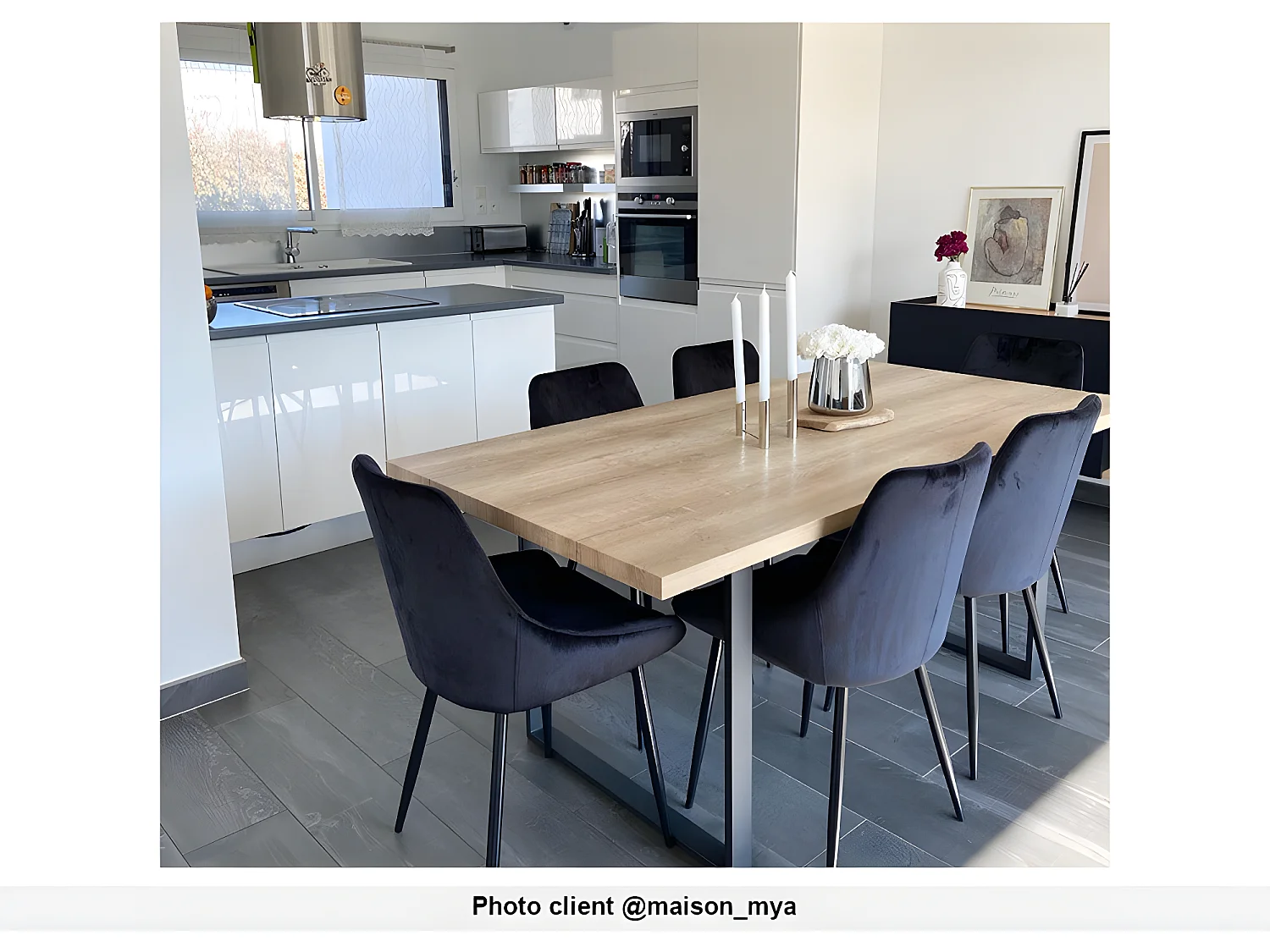 Set van 6 stoelen MASURIE - Fluweel - Zwart