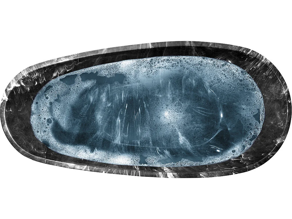 Baignoire îlot MARBELA - 190 L - 180*85*58cm - Effet Marbre - Noir