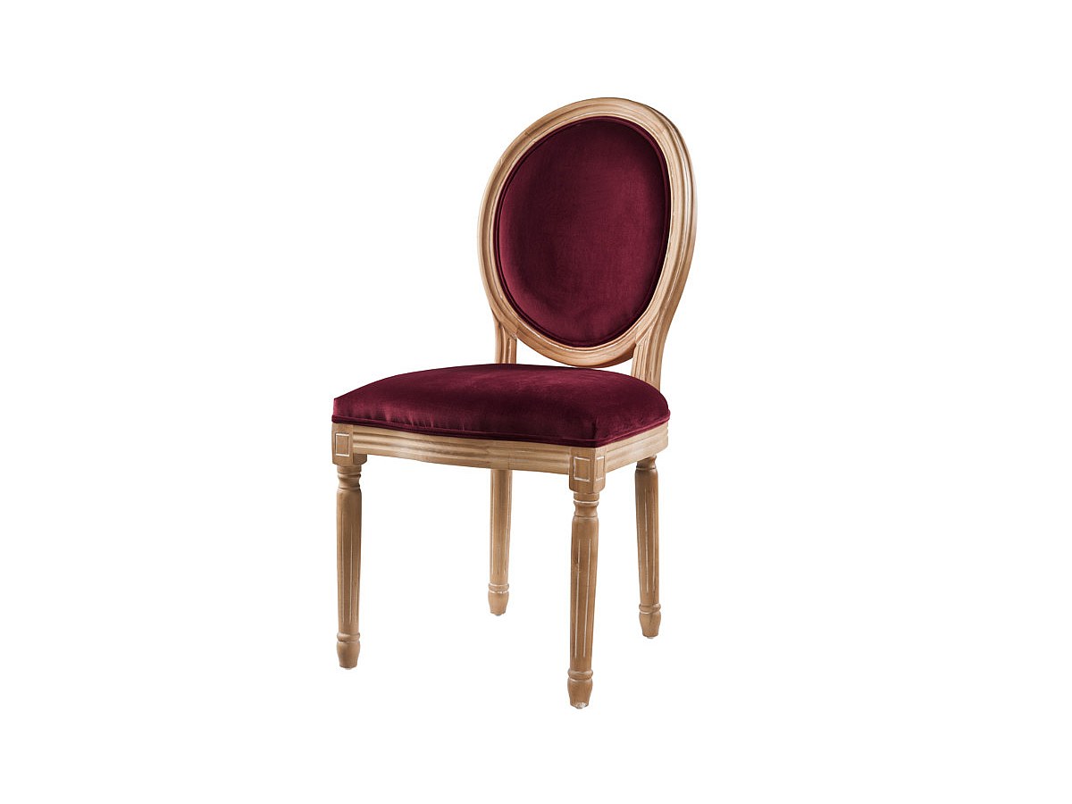 Conjunto de 2 sillas asiento o respaldo ciruela LOUIS XVI