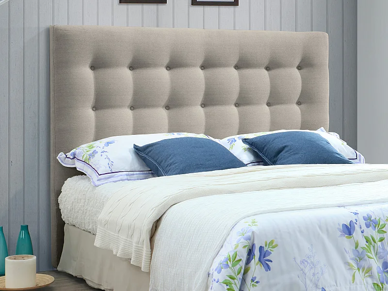 Tête de lit capitonnée - 160 cm - Tissu - Beige - FRANCESCO