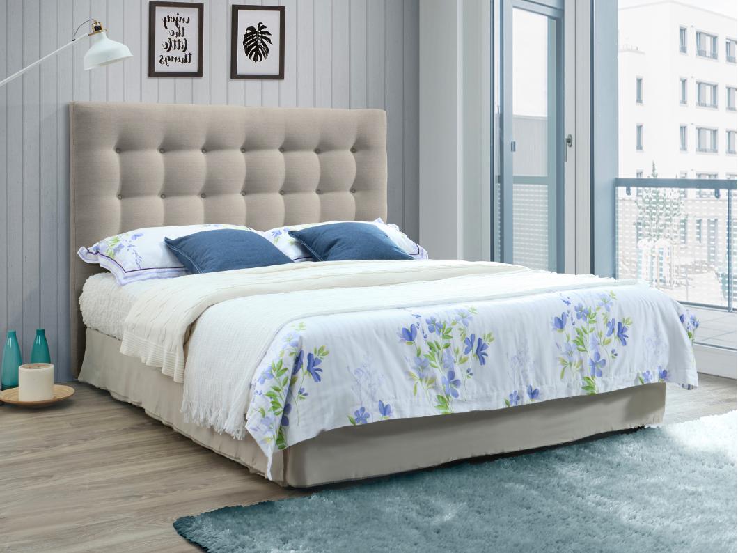 Tête de lit capitonnée - 160 cm - Tissu - Beige - FRANCESCO