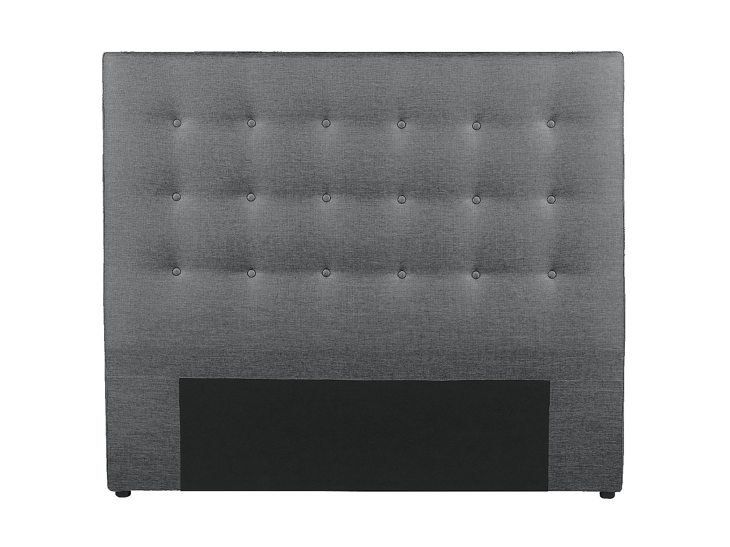 Polster-Bettkopfteil - 140 cm - Stoff - Grau - FRANCESCO günstig online kaufen