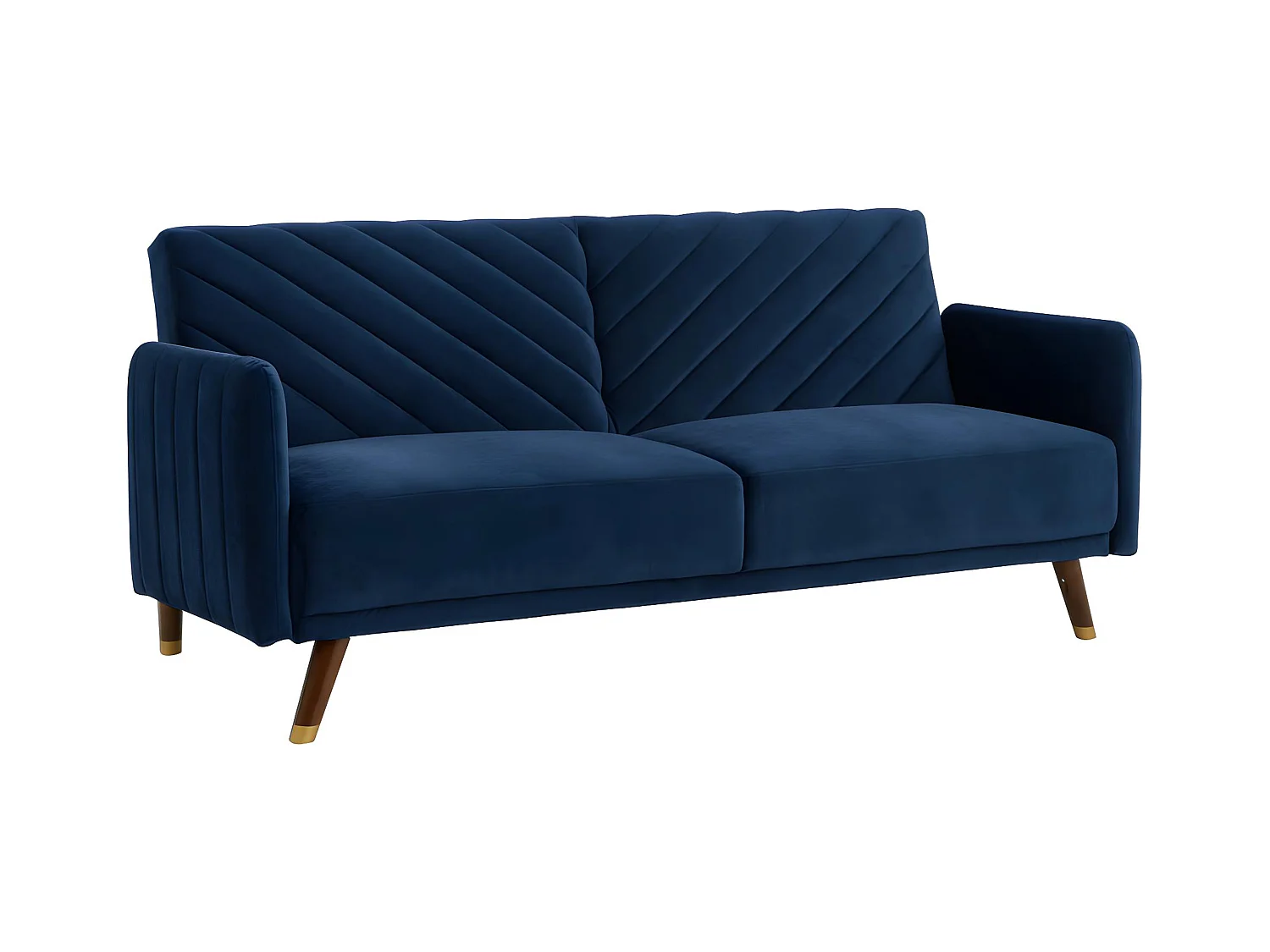 Divano letto clic clac 3 posti in velluto Blu notte - JORIS