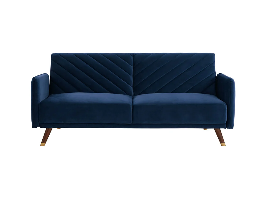 Divano letto clic clac 3 posti in velluto Blu notte - JORIS
