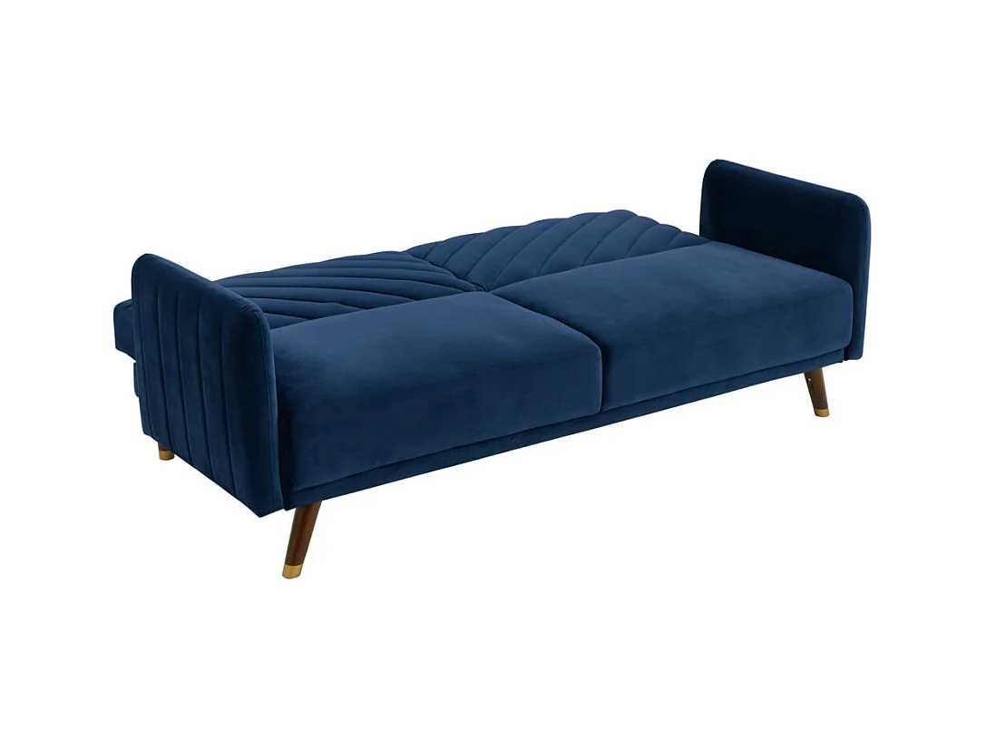Schlafsofa Klappsofa 3-Sitzer - Samt - Blau - JORIS