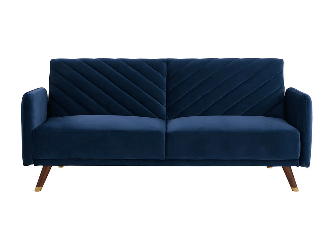 Canapé 3 places convertible clic-clac en velours JORIS - Bleu nuit