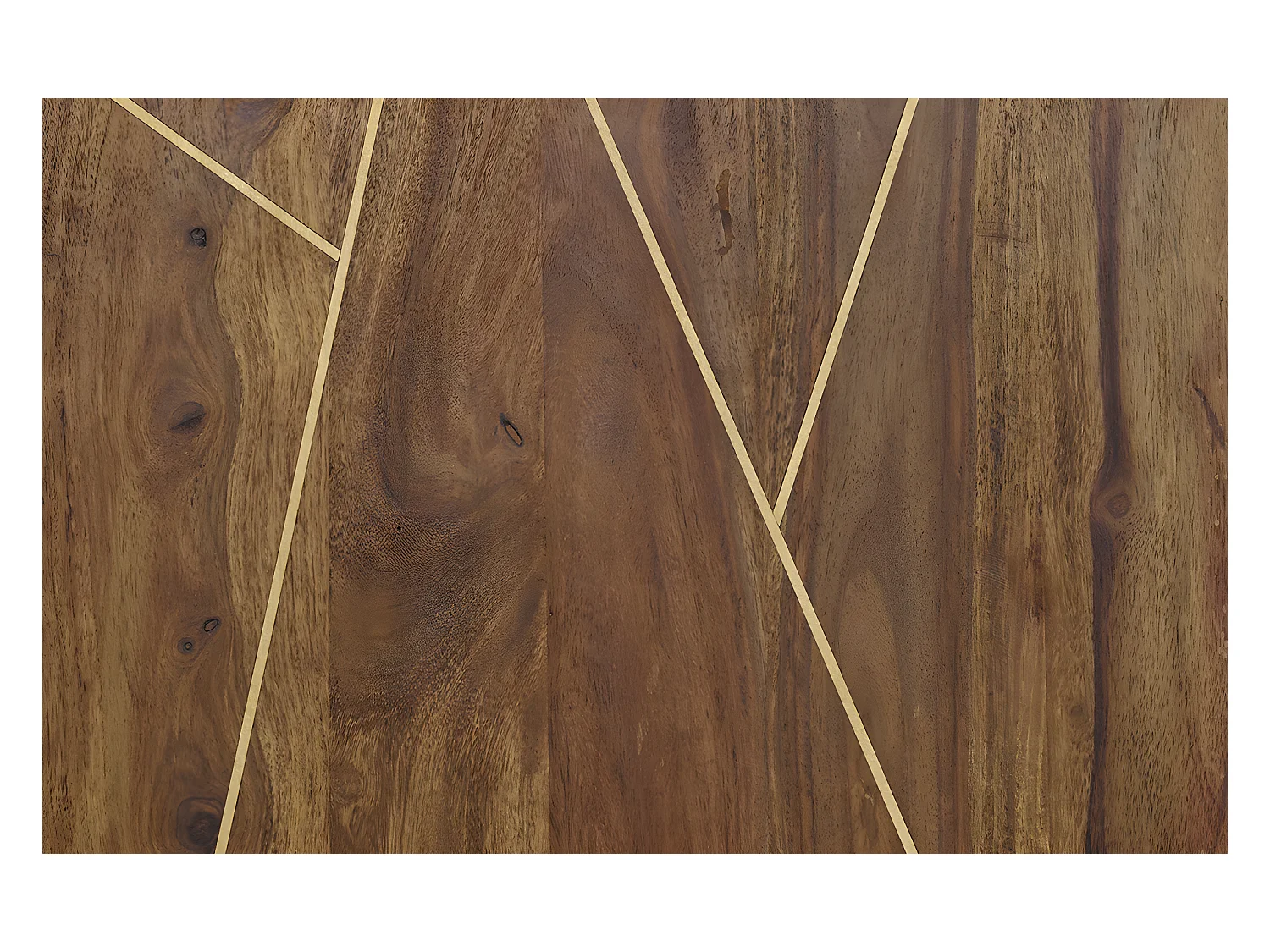 Buffet ORPHEA - 3 portes - Bois de Sheesham & métal doré