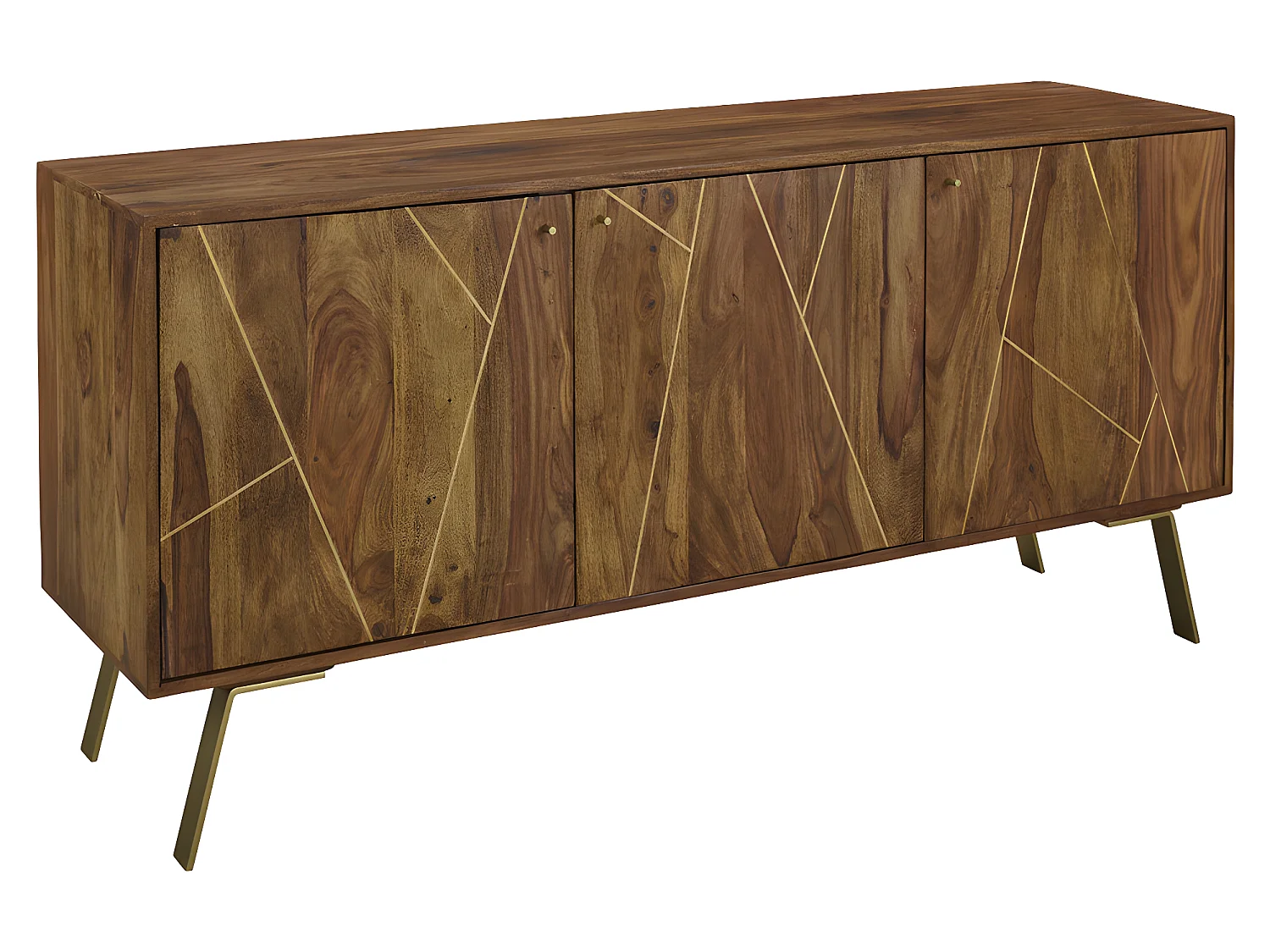 Sideboard mit 3 Türen - Seeshamholz & Metall - ORPHEA