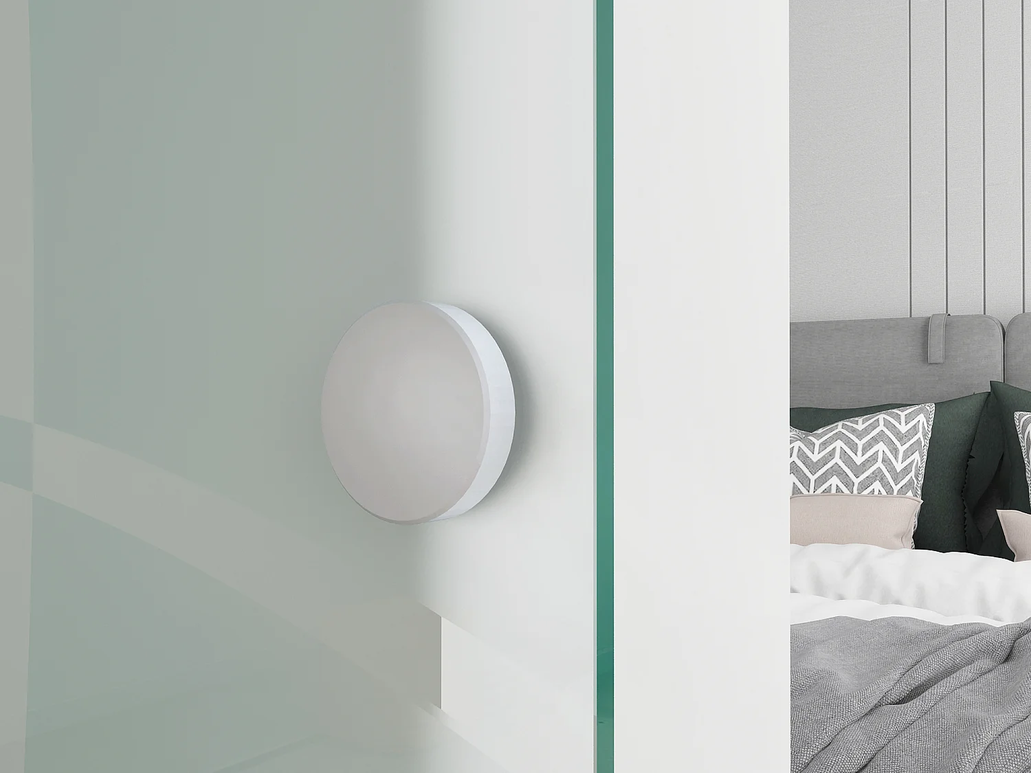 Skjutdörr på väggskena frostat härdat glas 73 x 205 cm HEIDI